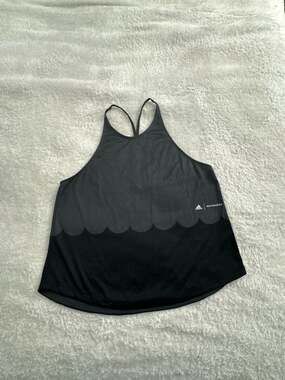 adidas x Marimekko Women's Black and Grey Scallop Print Training Tank Top